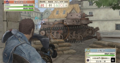 Largo taking out a tank in Valkyria Chronicles.
